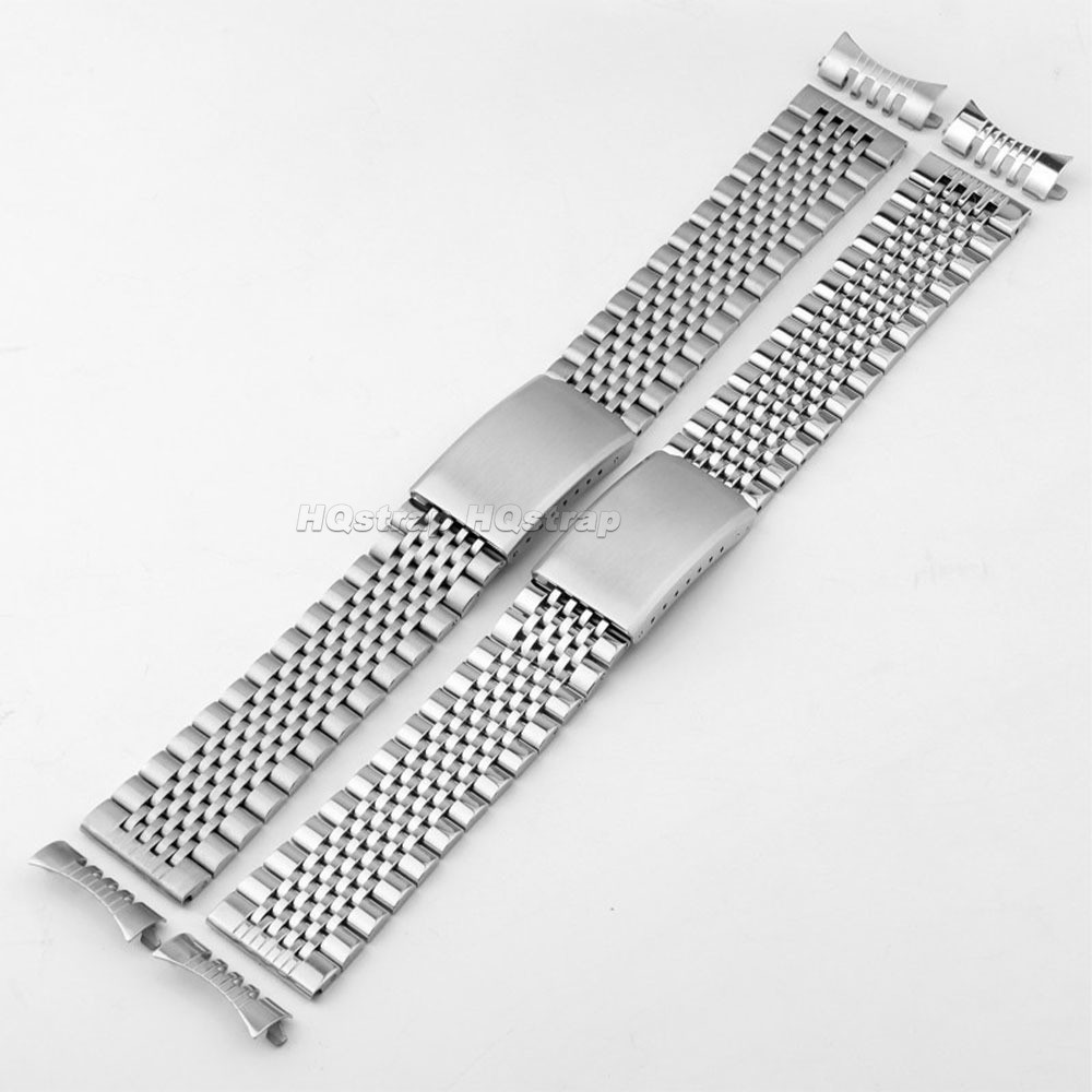 High Quality 9 Beads Stainless Steel Arc Watch Strap 18/20/22mm Metal Bracelet