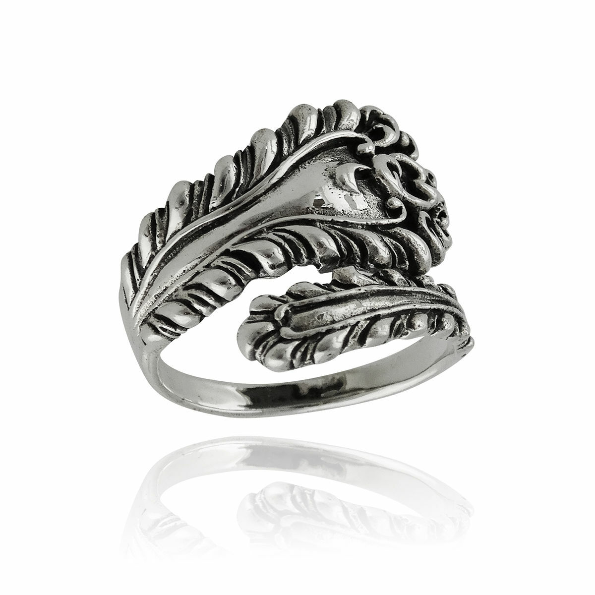 Victorian Spoon Handle Ring -925 Sterling Silver- Sizes 6-10 Cocktail Statement