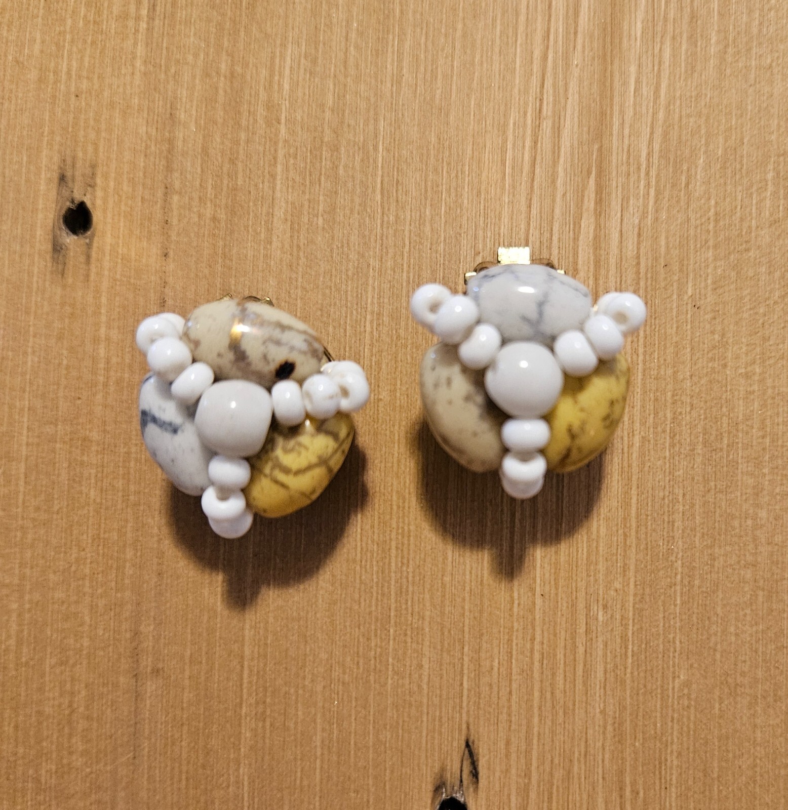 Vintage Beaded Clip On Earrings Statement Fashion Jewelry