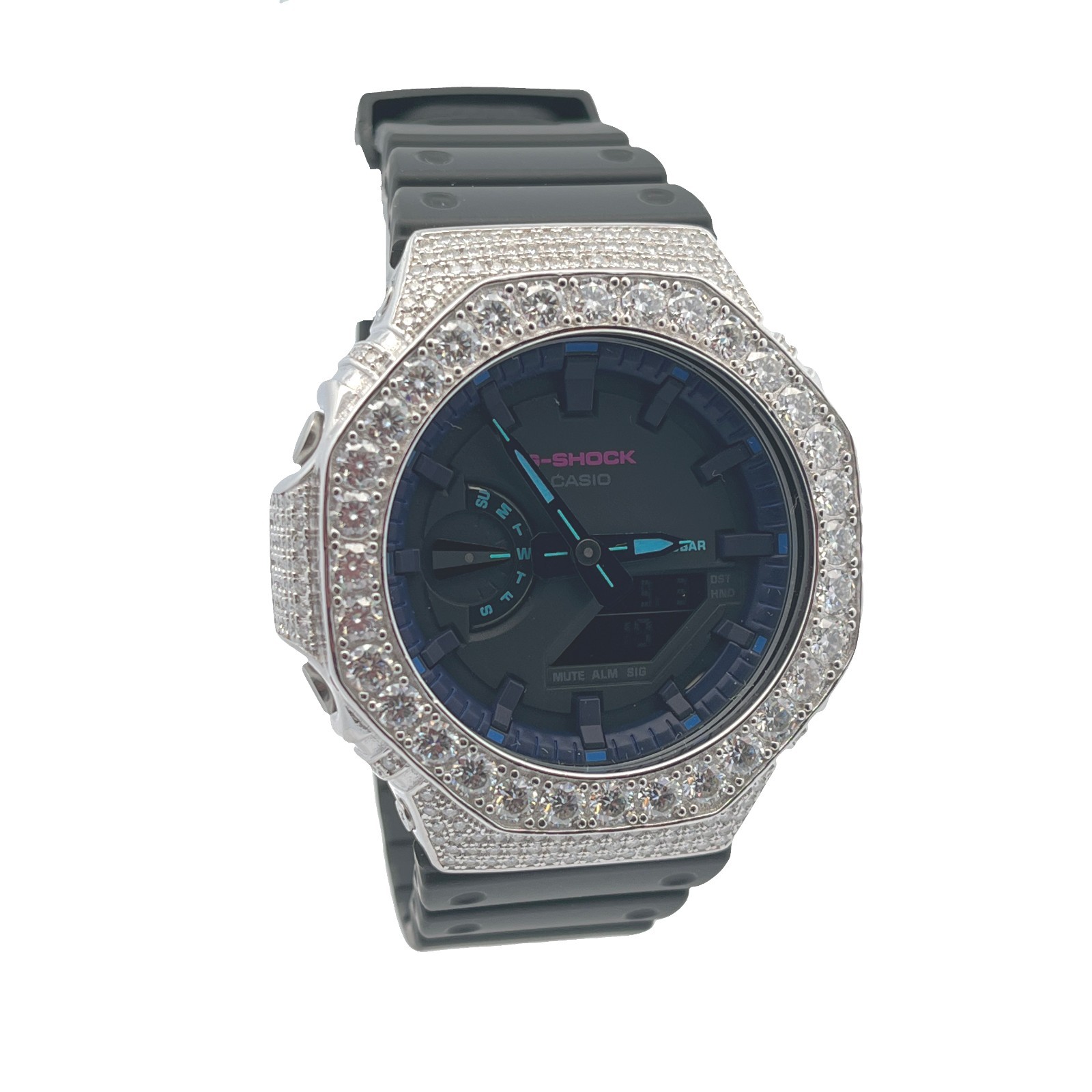 G-SHOCK CUSTOM MOISSANITE WATCH BLACK