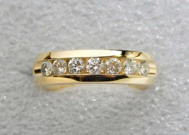 2Ct Round Real Moissanite Wedding Band Ring Men’s 14K Yellow Gold Plated