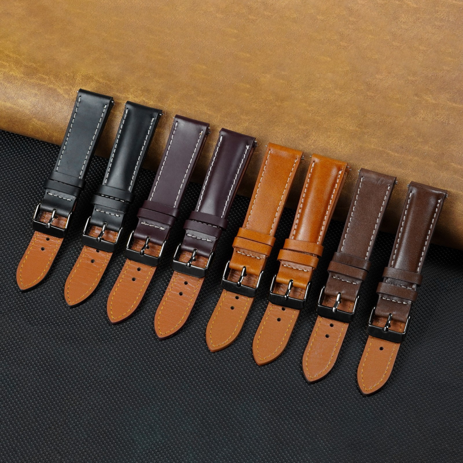 Leather Watch Band Men Real Watch Strap Quick Release 18mm 19mm 20mm 21mm 22mm
