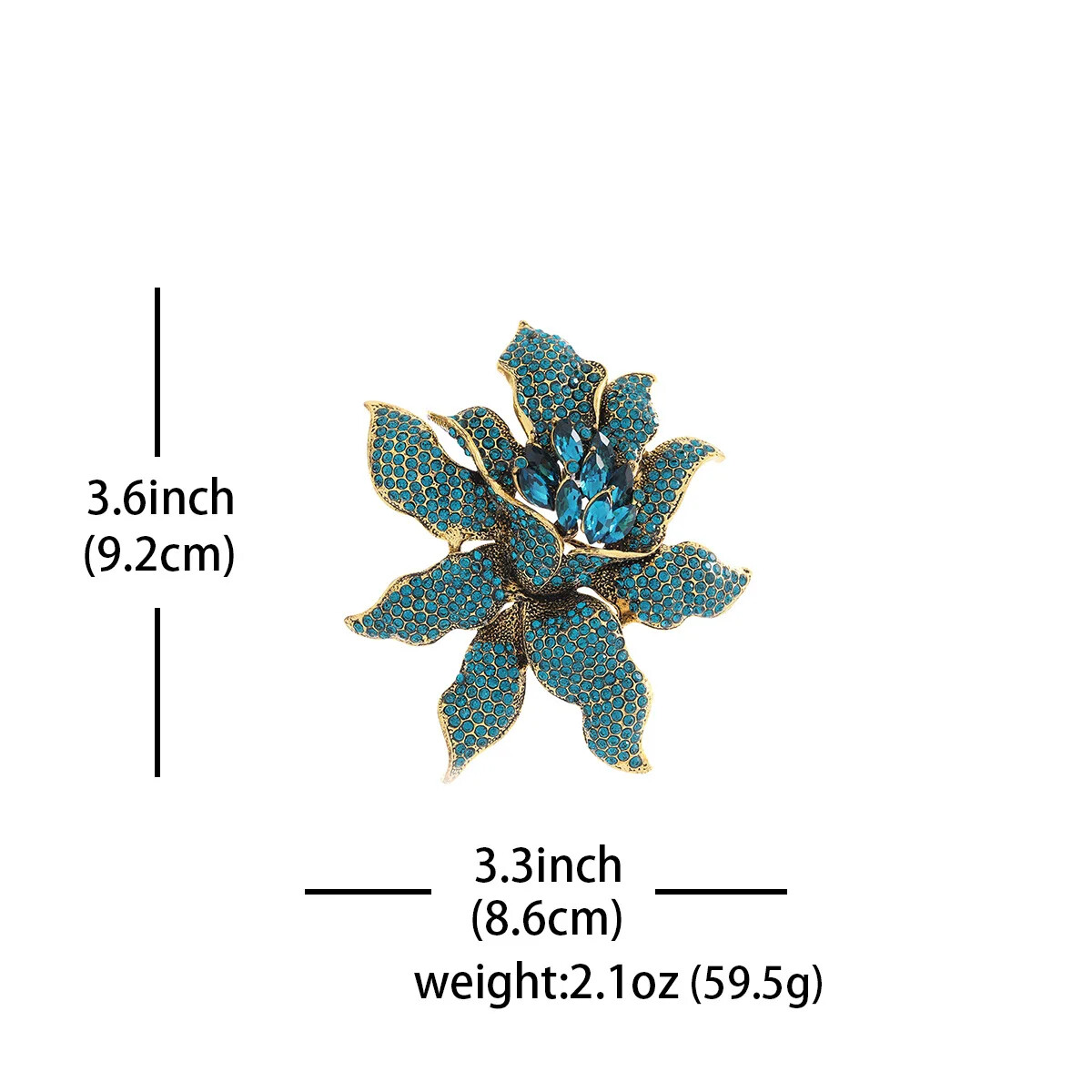 Women Full Crystal Flower Luxury Brooches Lady Casual Banquet Shiny Pins Corsage