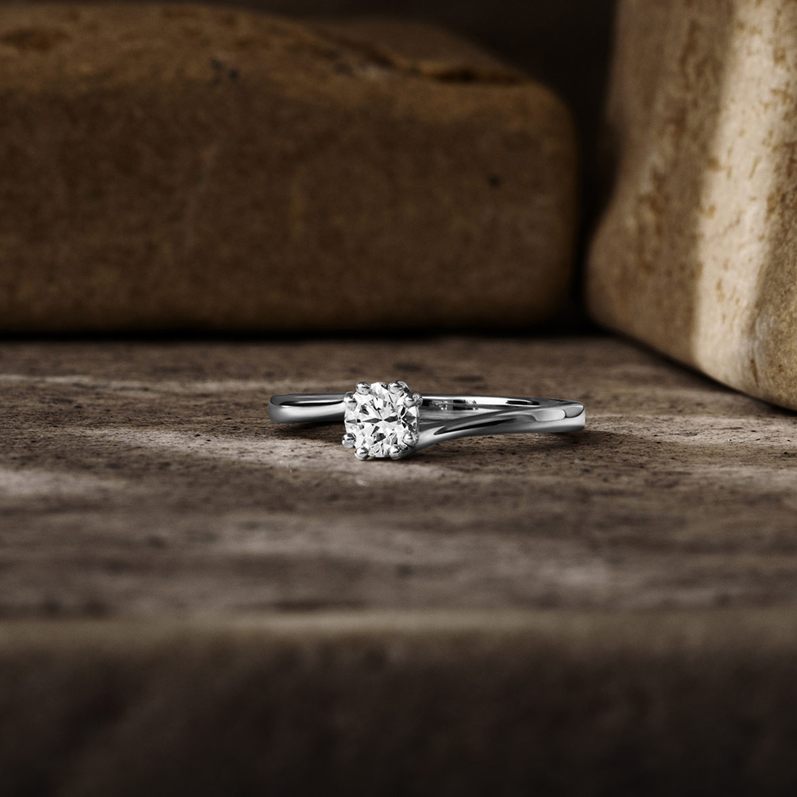 Round Diamond Ring 0.50 Ct GCI IGI Lab Grown Solid 14K White Gold Size 5 6 7 8 9