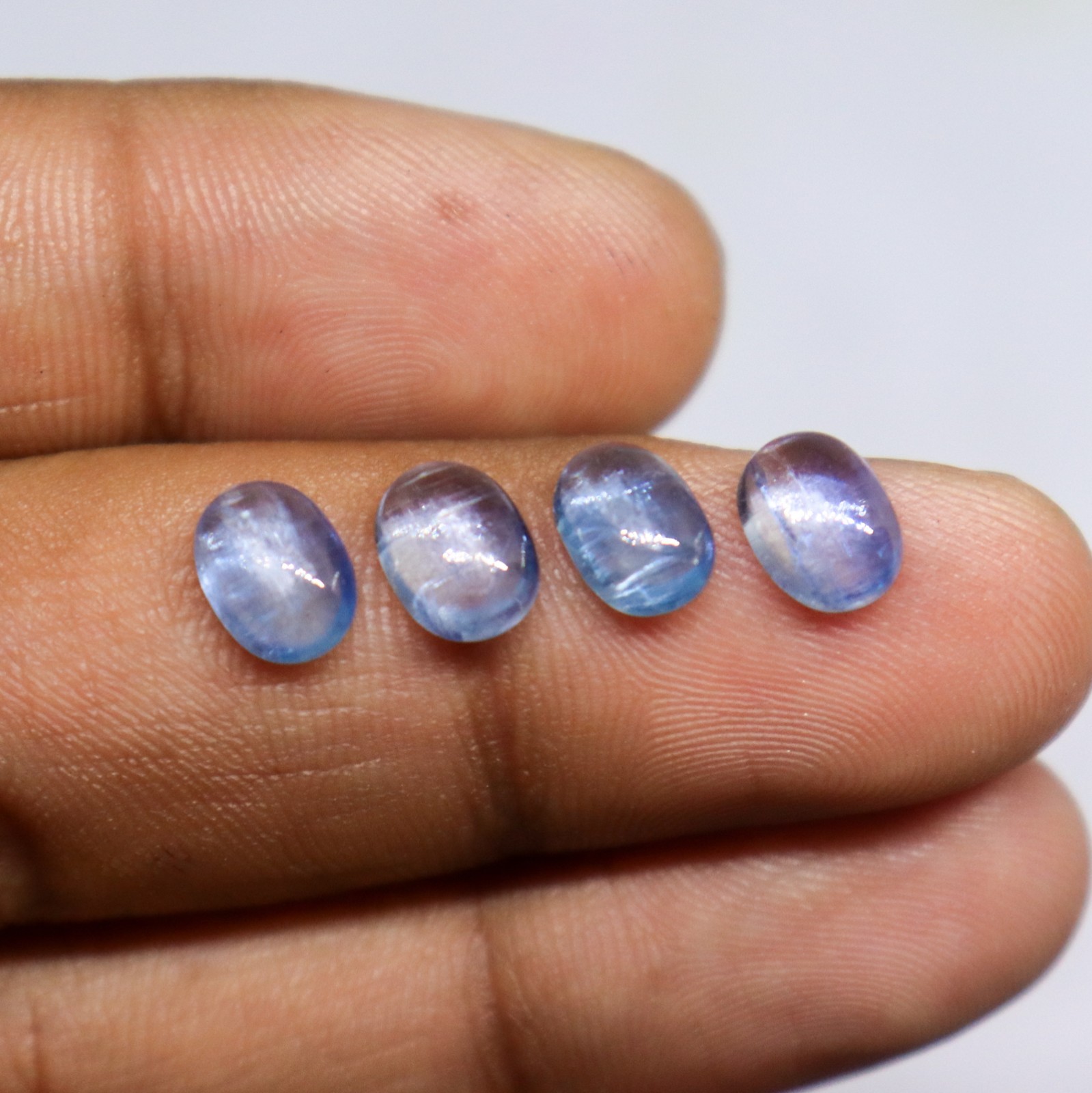 7.00 Ct Natural Blue Kyanite Oval Gemstone 4 Pcs Lot 8x6x4 MM