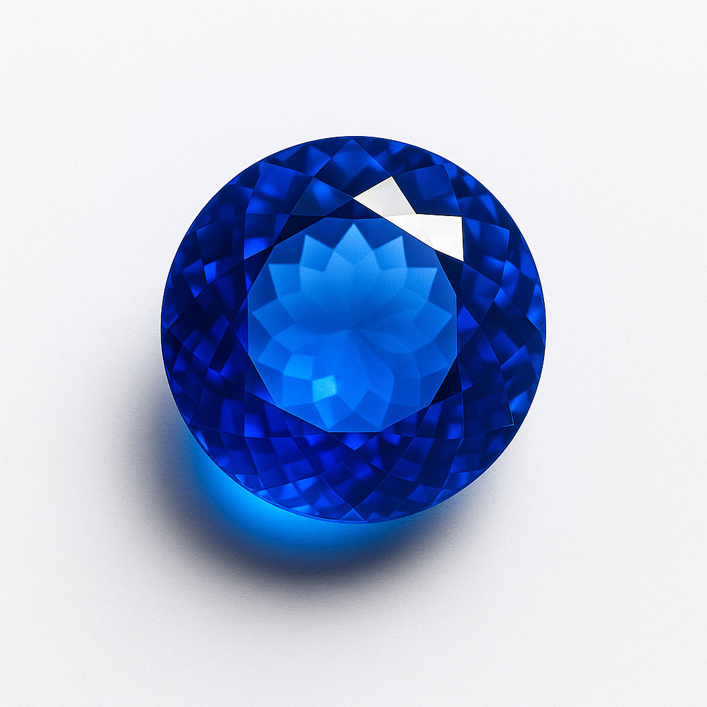 10 Ct Natural Ceylon Blue Sapphire Round Cut Certified Flawless Loose Gemstone