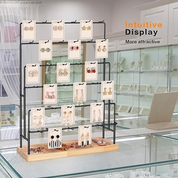 Jewelry Display for Vendors, 36 Hooks Earring Display Stands for Selling, Ear…