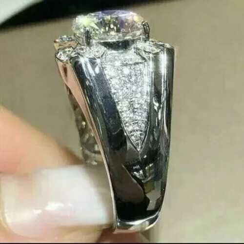 2.50Ct Round Lab Created Diamond Men’s Engagement Ring 14K White Gold Plated