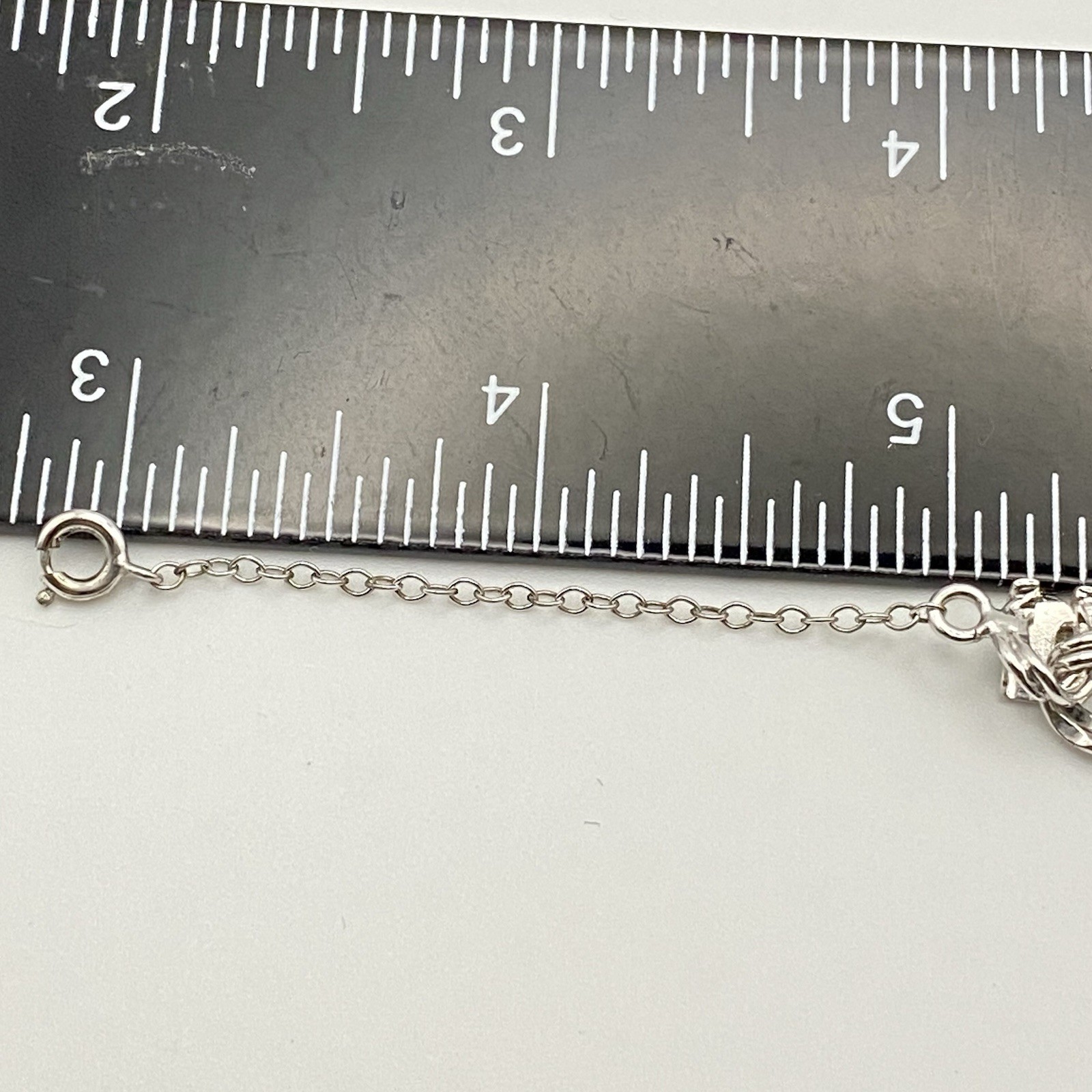 Vintage 70’s Sterling Silver 7″ Variety Charm Bracelet Double Link Safety Chain
