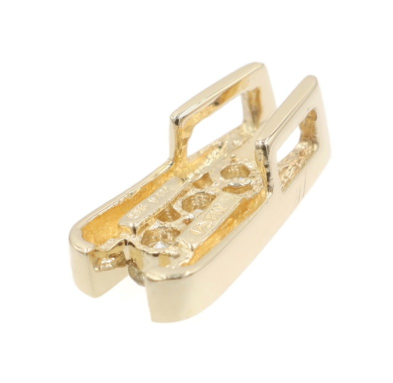Ladder-Style 14KT Yellow Gold 3-Stone 1/2 TW Round Diamond 17.4mm Slide Pendant