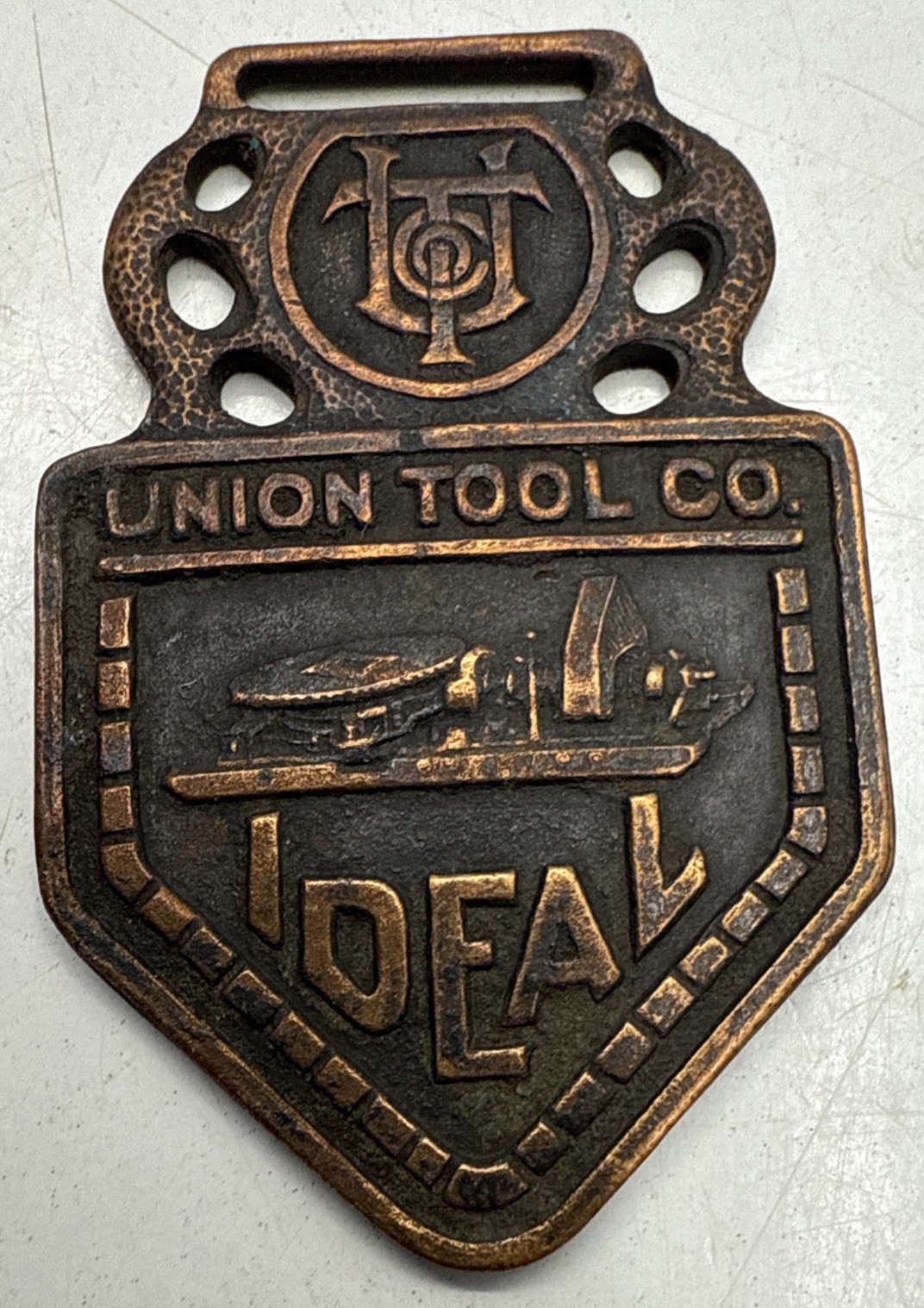 Vintage IDEAL UNION TOOL CO. Emblem Watch Fob￼