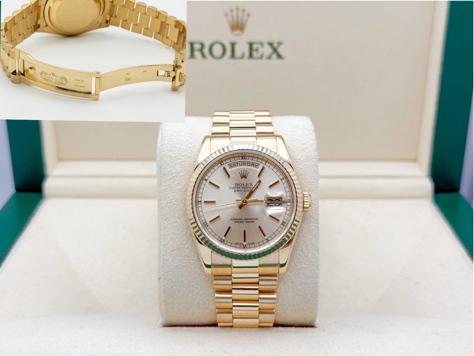Rolex Day Date President 118238 36mm Champagne Dial 18k Yellow Gold Heavy Buckle