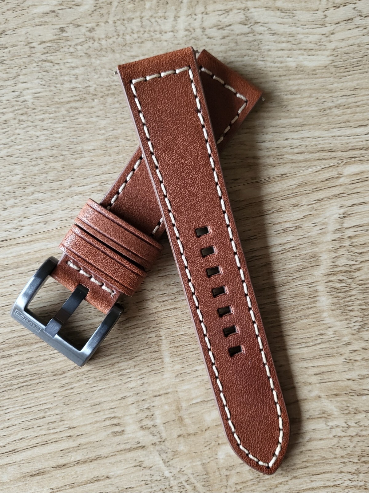 CLASSIC BROWN GENUINE LEATHER WATCH STRAP 22MM EASY FIT HIGH QUALITY SS BUCKLE