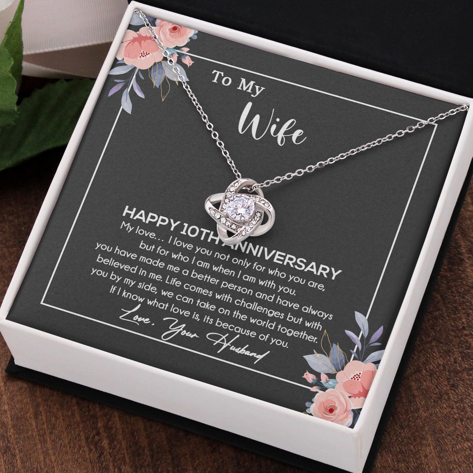 10th Anniversary Gift For Wife Necklace, 10 Year Anniversary, 10th Wedding Gift