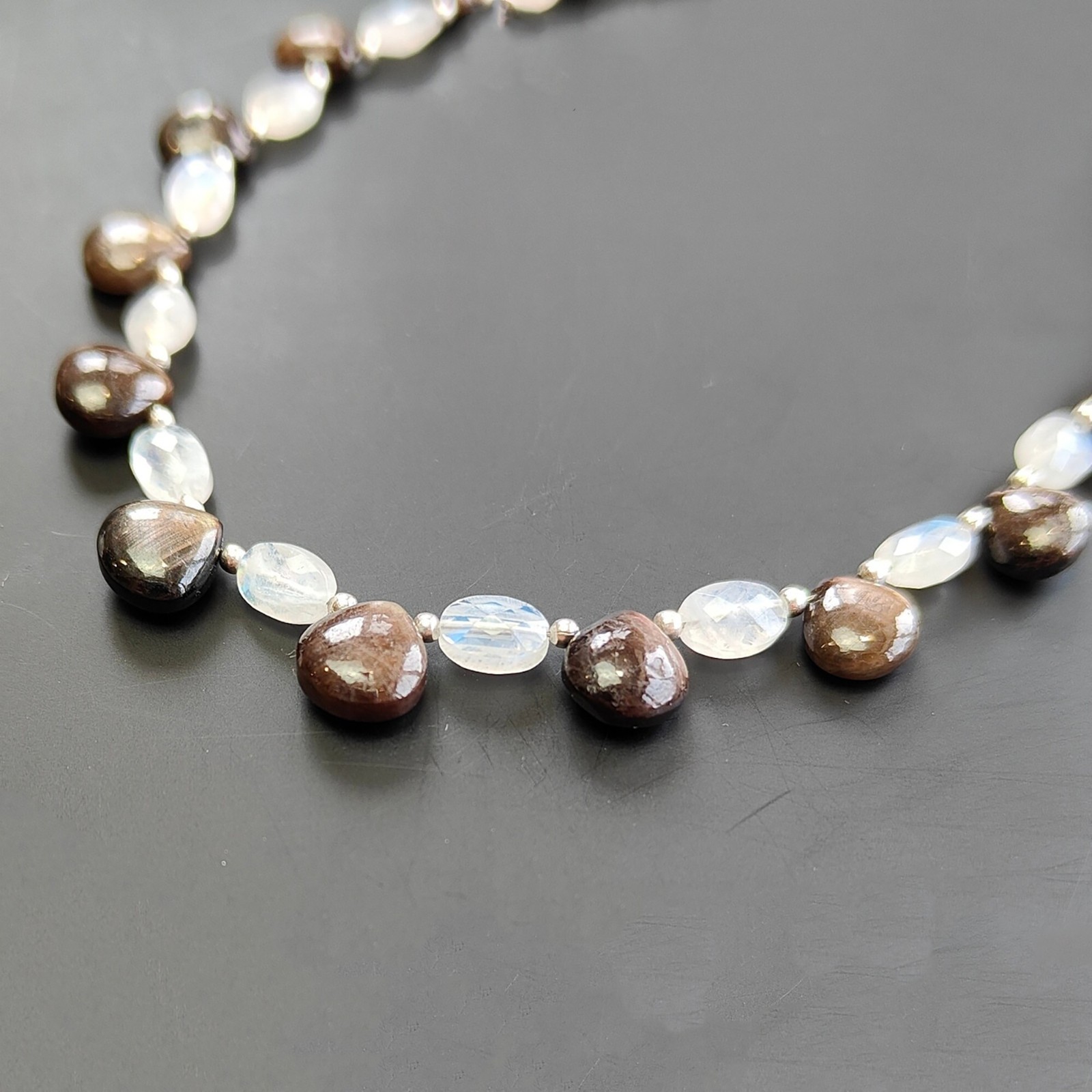 31.00cts Natural Sapphire Moonstone Triangle Checker Cut Loose Beads 5.5*4mm-7mm