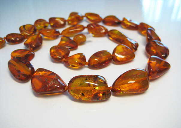 Massive Genuine Cognac Beautiful Baltic Amber Necklace 18 gr. 18 in. !!!