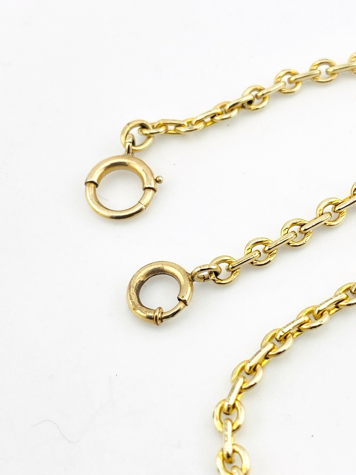 Art Deco Gold Filled Pocket Watch Chain Chunky Oval Links 13.25 Inch 4 MM Wide