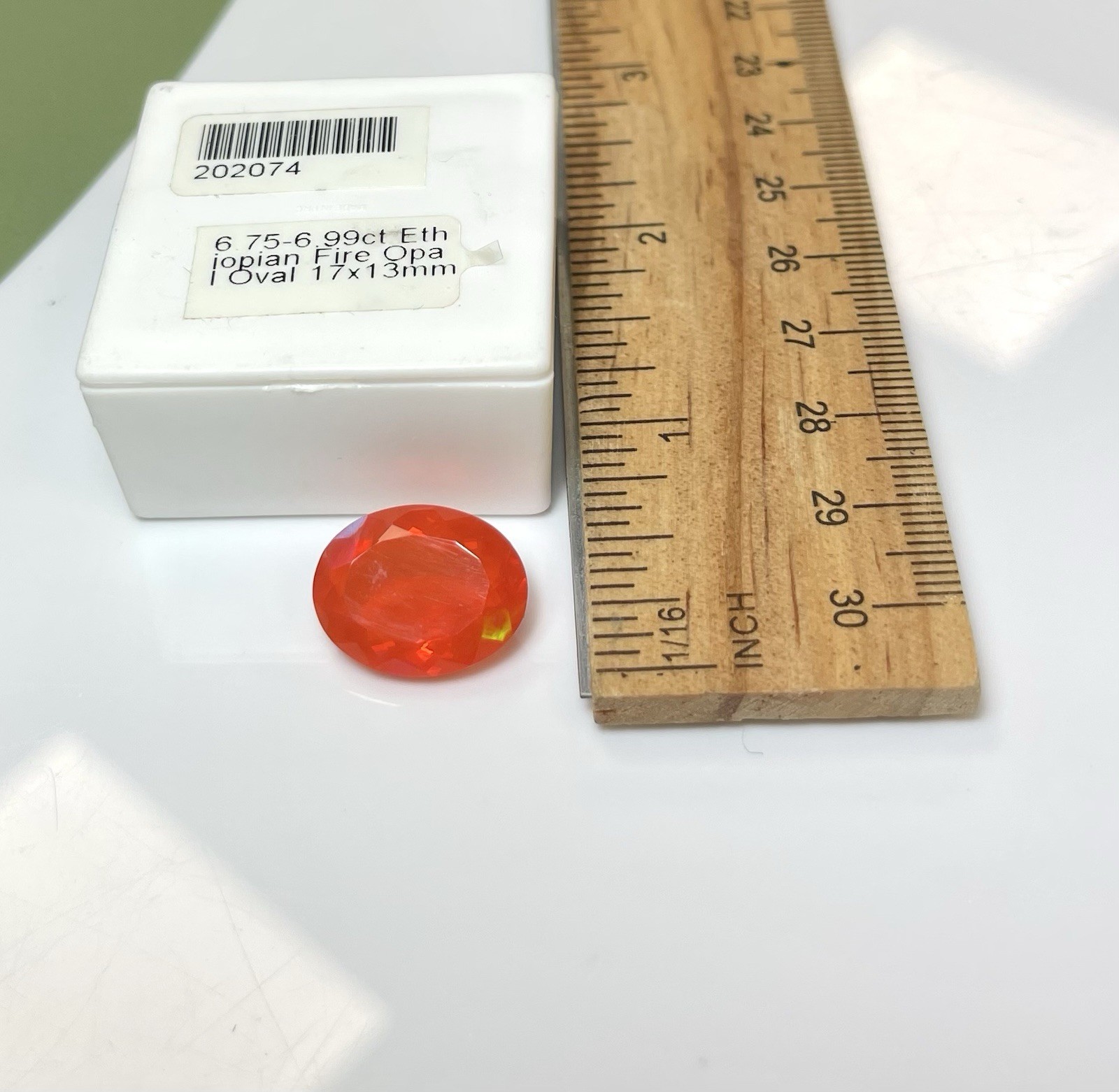Natural Ethiopian Fire Opal Oval Orange With Play Of Color 7.03ct.