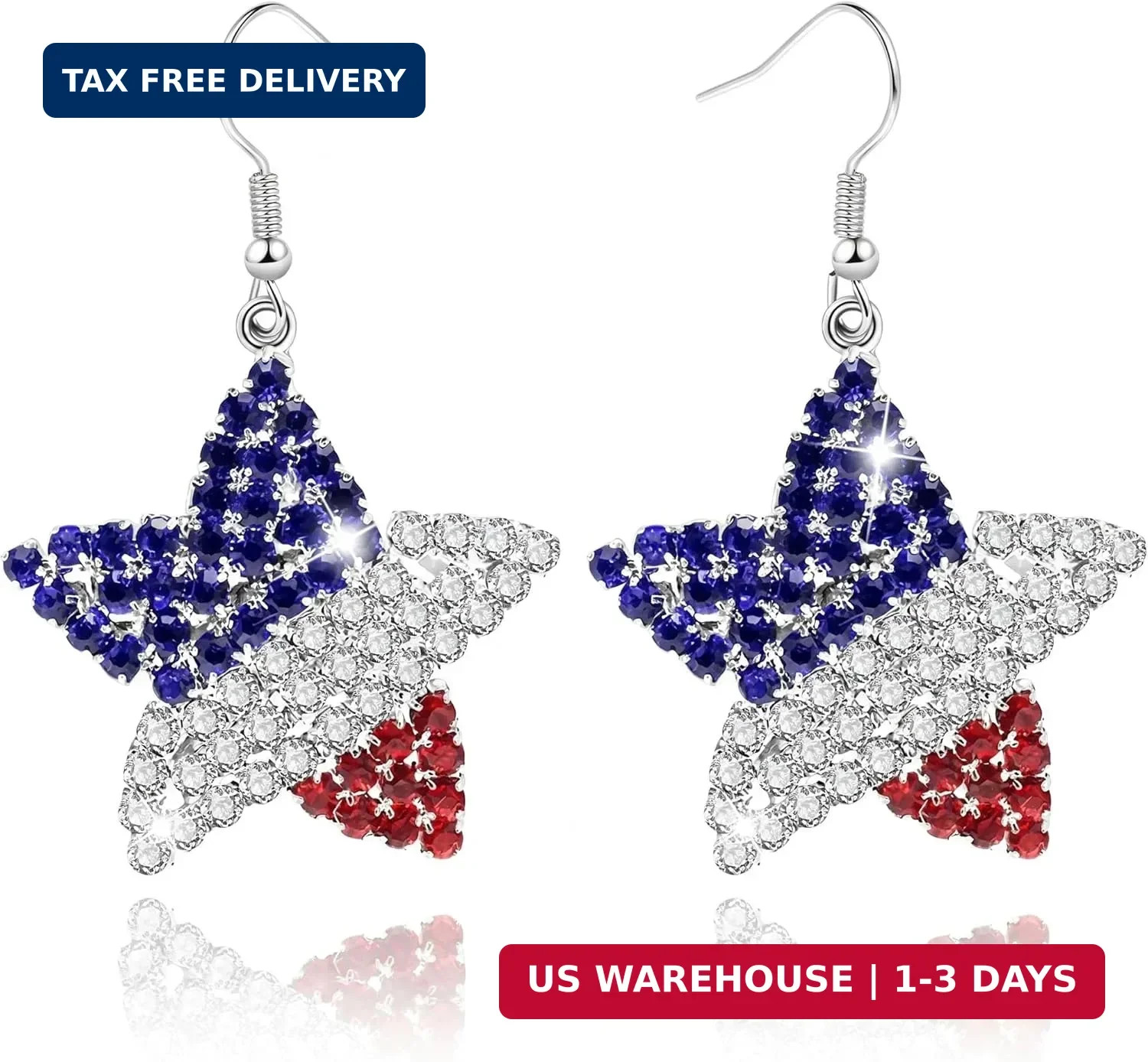 4th of July Patriotic Earrings Stud Dangle Drop Jewelry Gift for Women USA