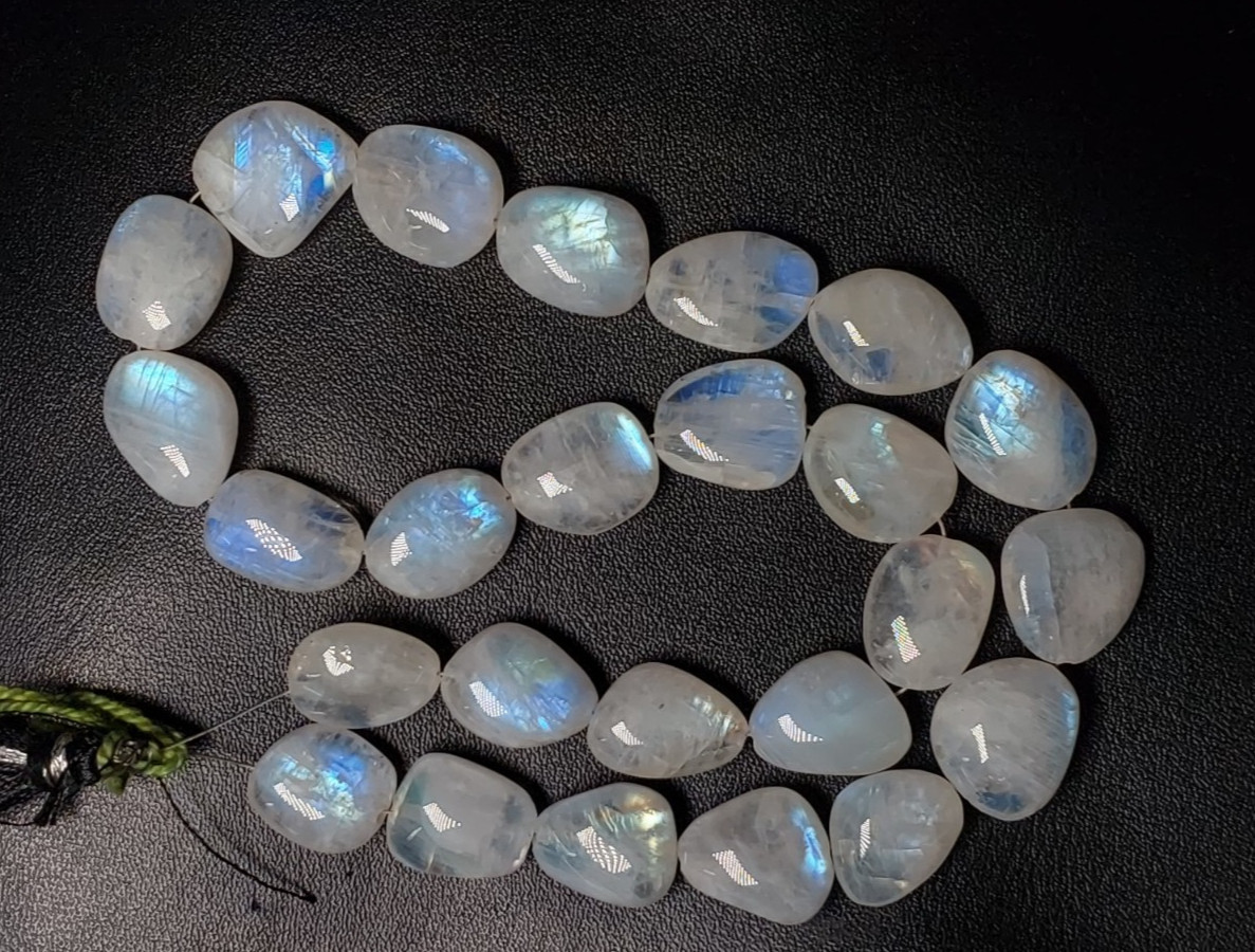 AAA Quality Rainbow Moonstone Strand Multi Fire Shape Nuggets Size 11X14-14X15MM
