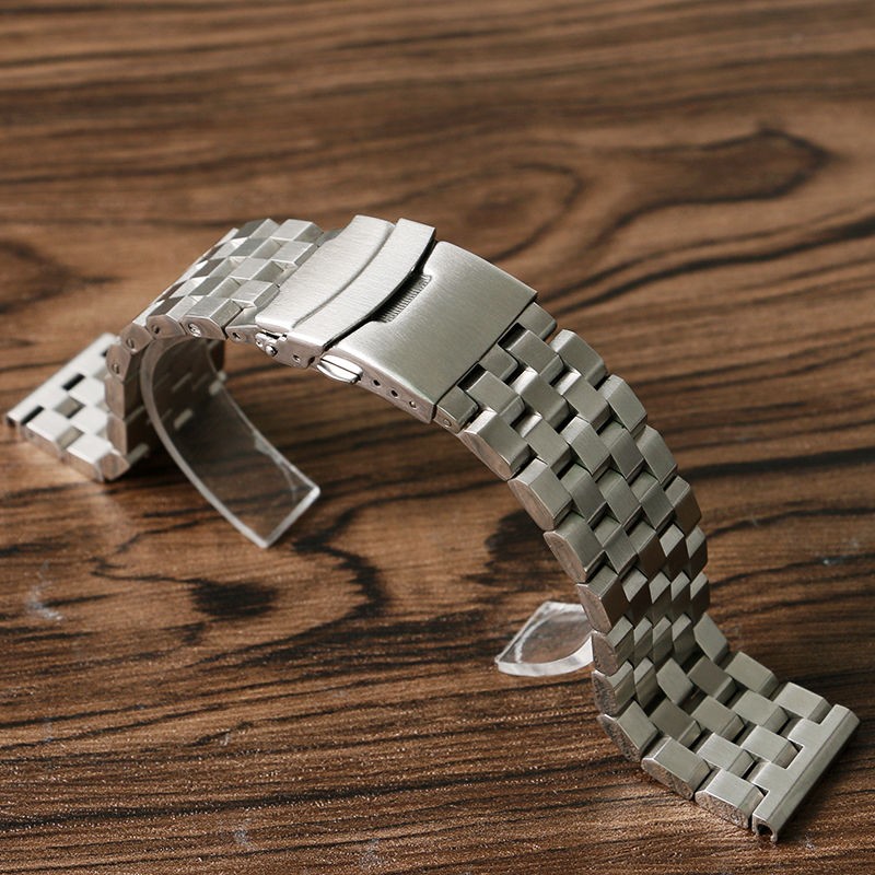 Silver 24mm Width Watch Band Strap Bracelet Link Solid Watchband Replacement xx