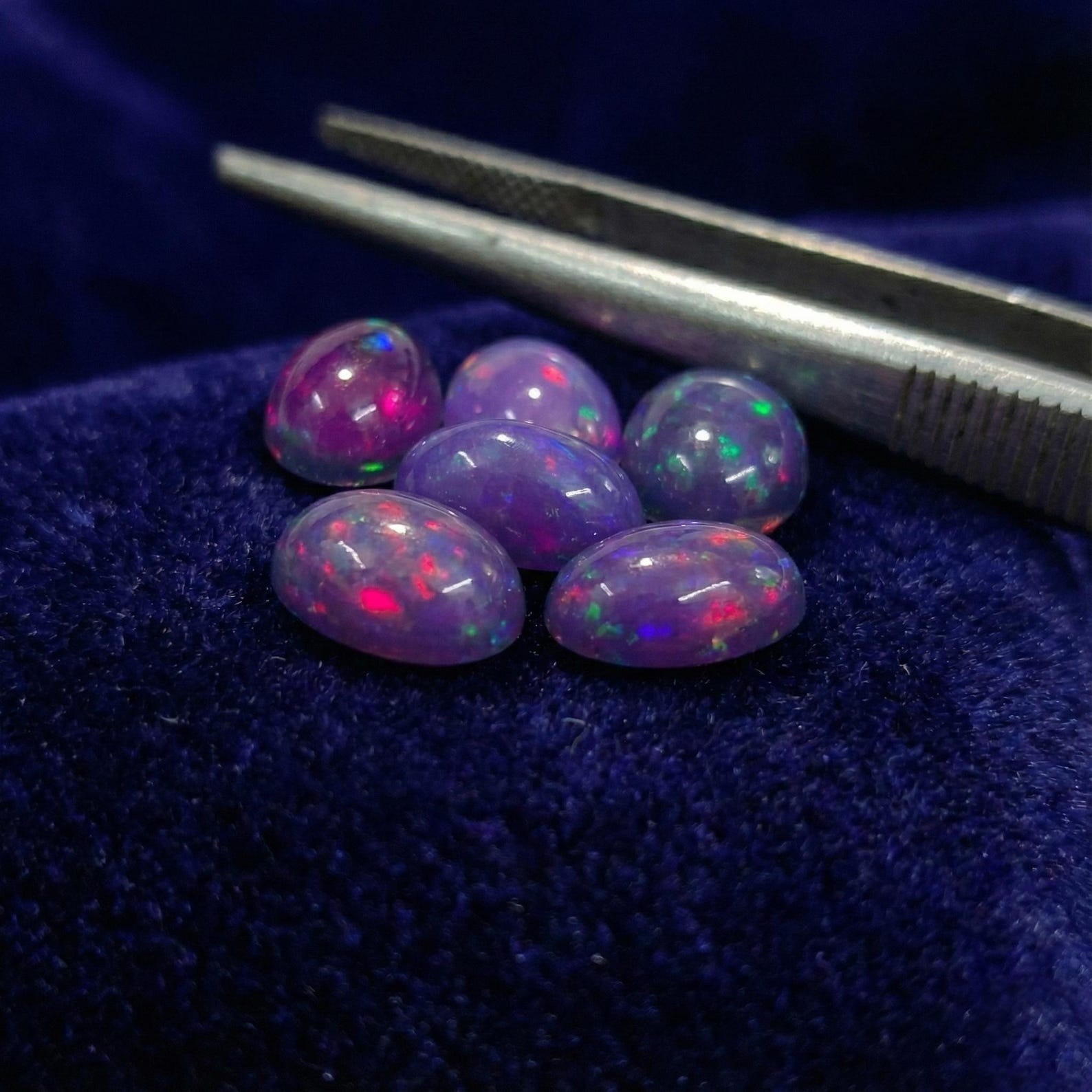 Natural Purple Ethopian Opal Oval Cabochon 3x5mm To 8x10mm Loose Gemstone