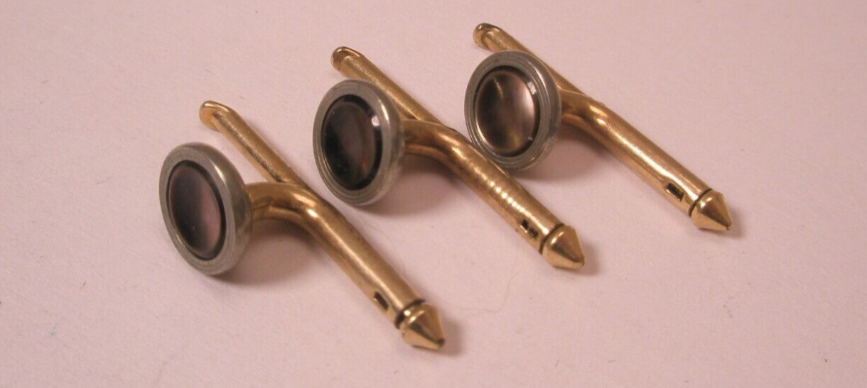 5/16″ Gray Round Mother of Pearl RGP Vintage LARTER Formal Tux Shirt Studs c331