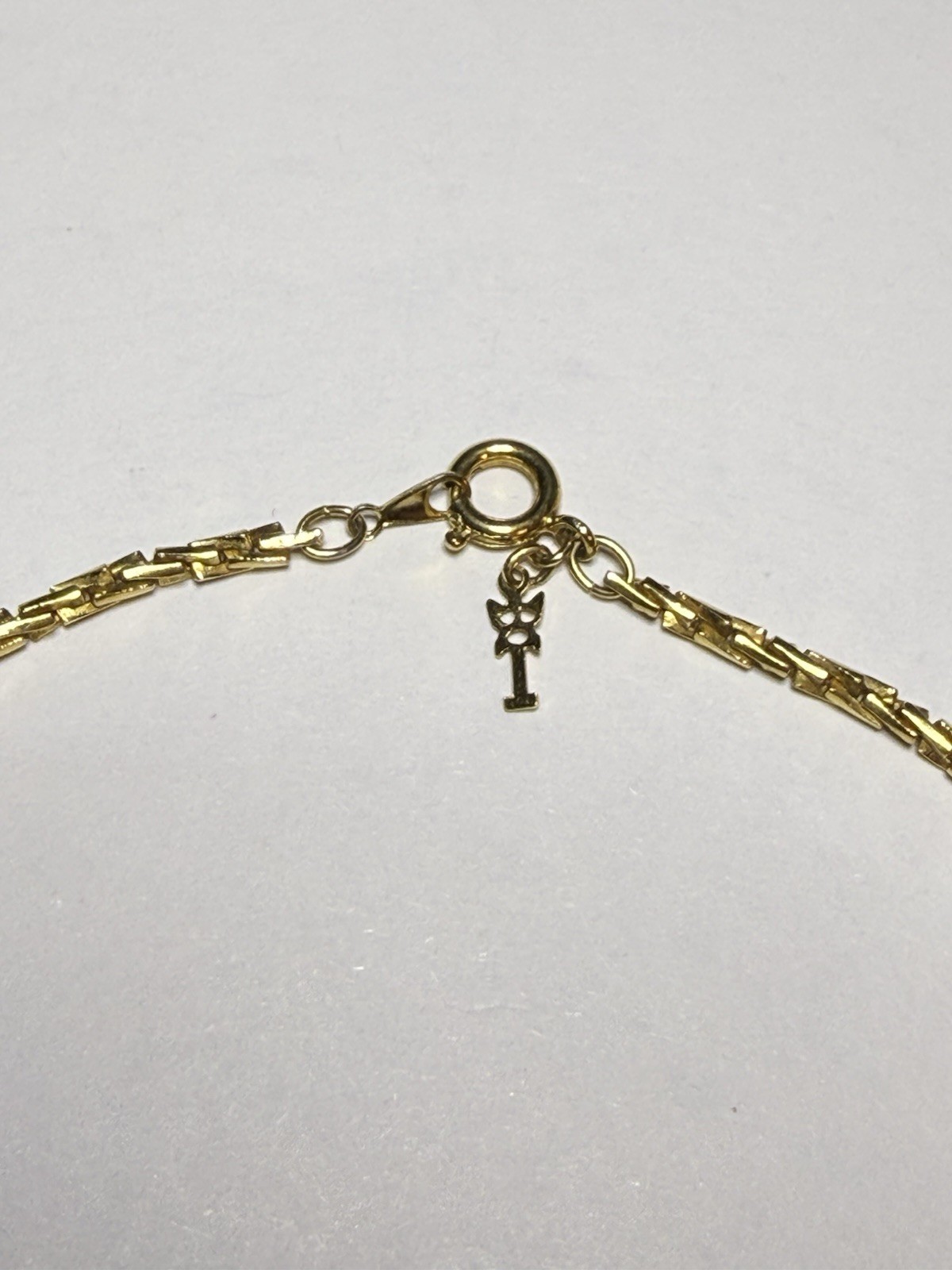 Vintage Crown Trifari Necklace 1950s Gold Tone Enamel Geometric Bib Collar MCM