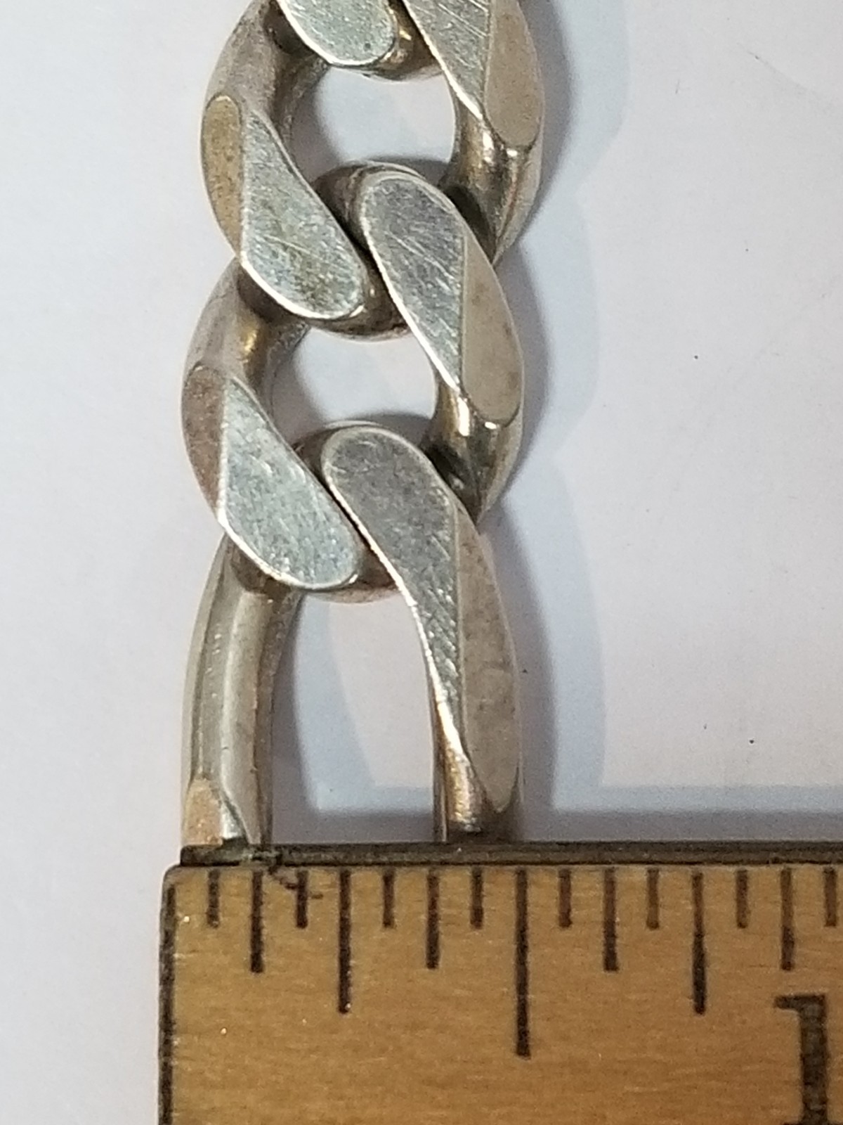 CLASSIC STERLING SILVER ITALIAN FIGARO LINK BRACELET ~ 49.5 Grams