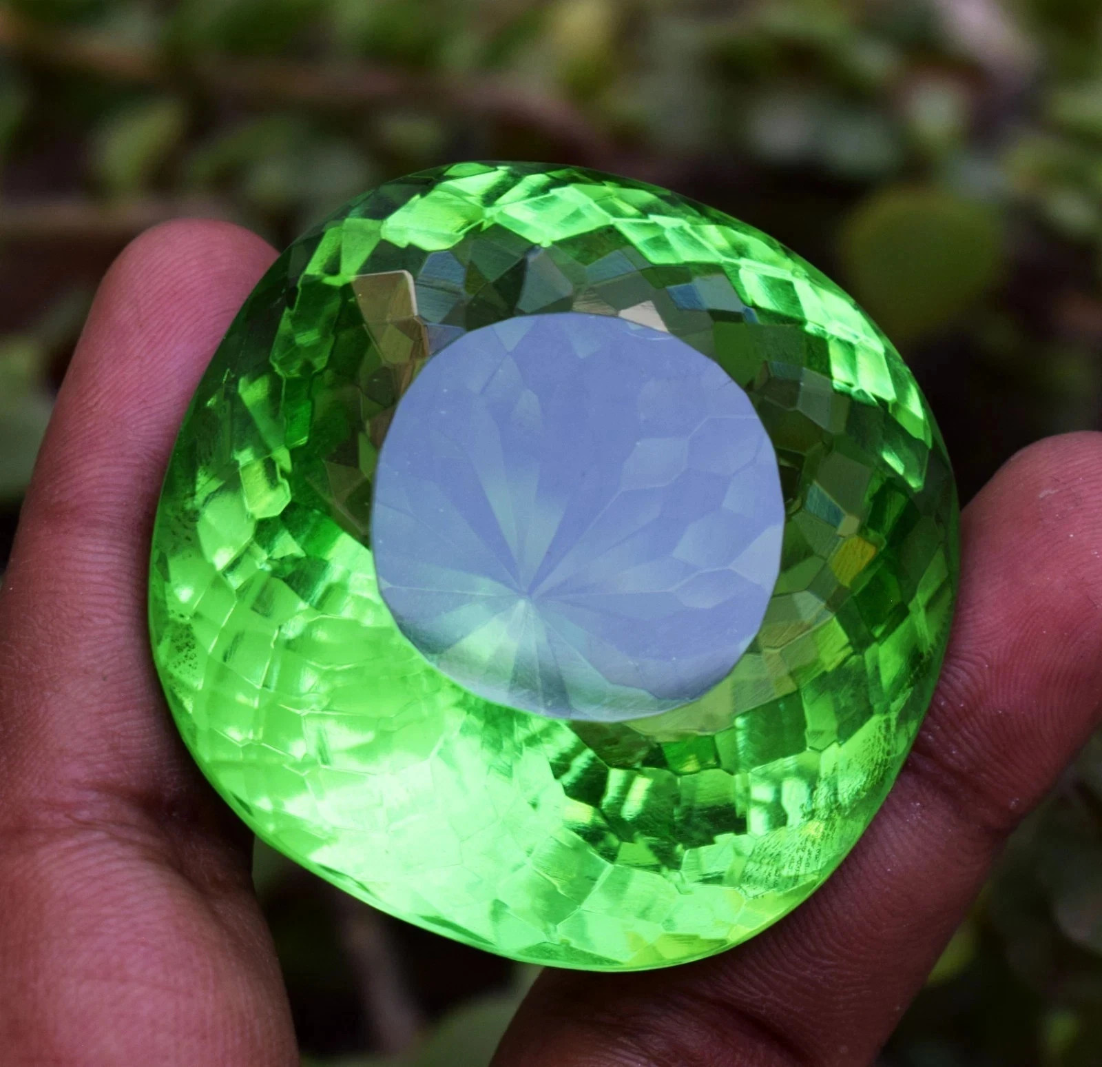 460 Ct Flawless Green Peridot Square Cushion Cut Stunning Certified Loose Gem