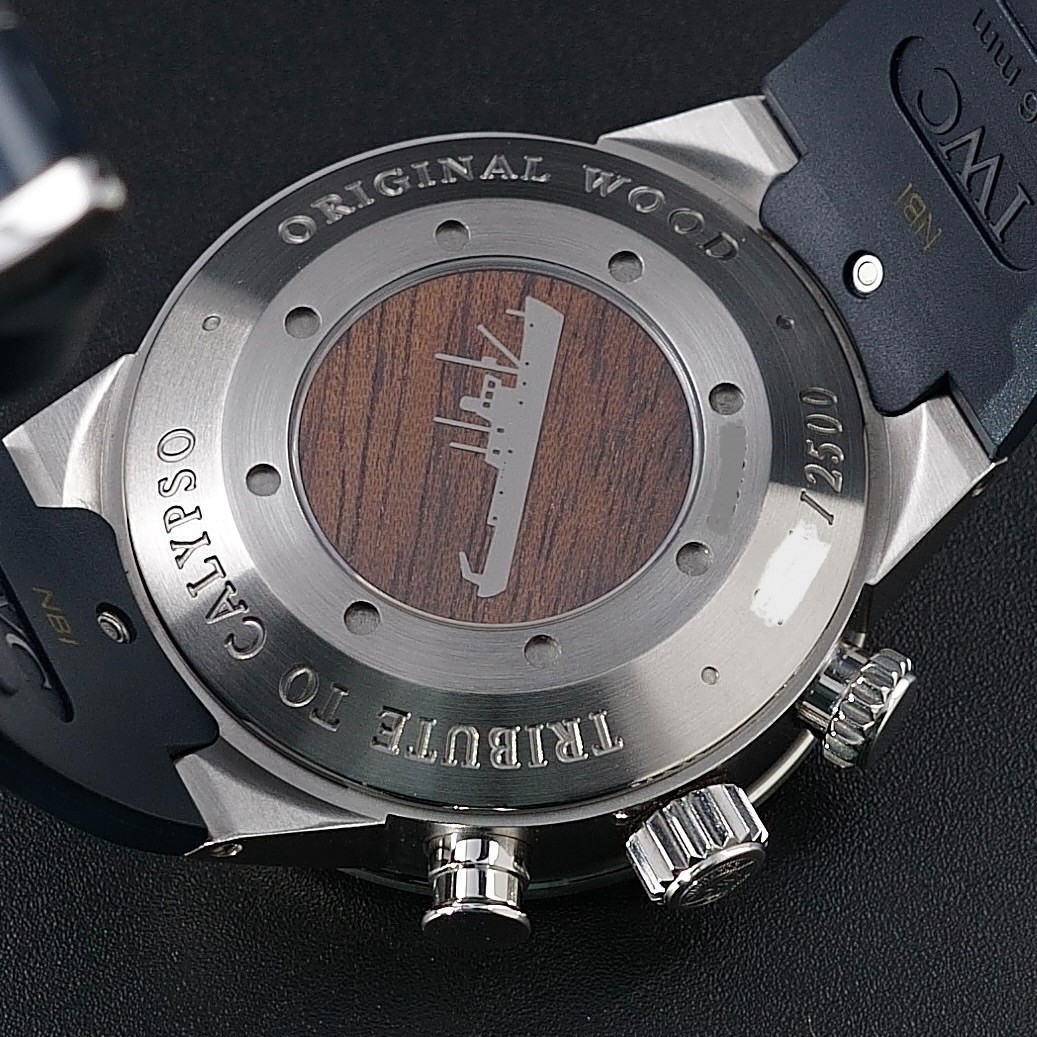 IWC Aquatimer Chronograph – 44mm Cousteau IW378201 – Blue Dial – Wood Inlay