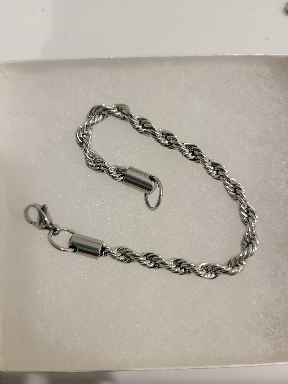 Stainless Steel Rope Chain Bracelet 7″