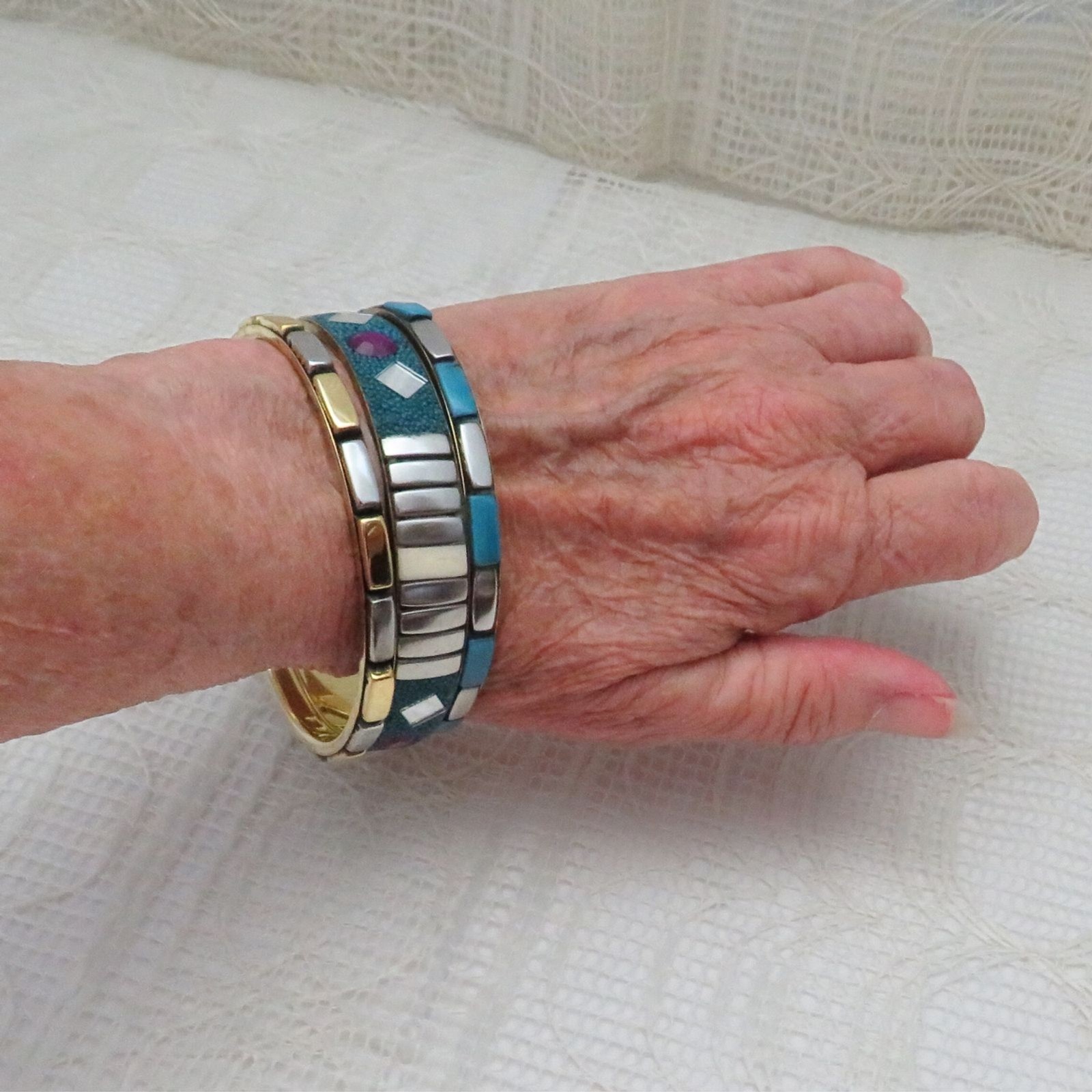 Set of 3 Boho Bangle Bracelets Multicolor Casual Business or Retro Party Wear