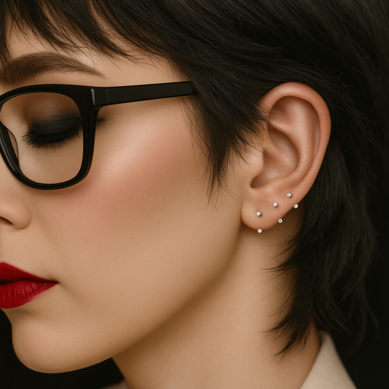 Titanium Sterilized Push In CZ Top U-Hoops Earrings Piercings 16G 18G Sold Each
