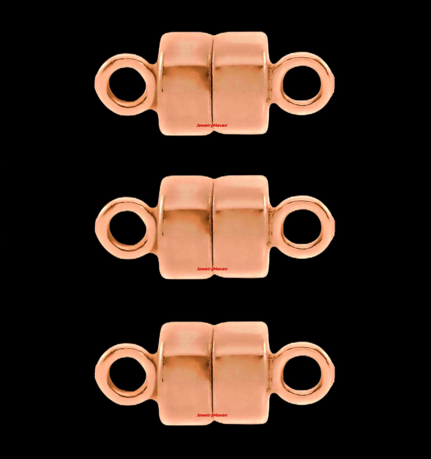 (3) 4.5mm TINY 14k Rose GOLD FILLED MAGNETIC CLASP Chain Necklace 1/4″ Extender