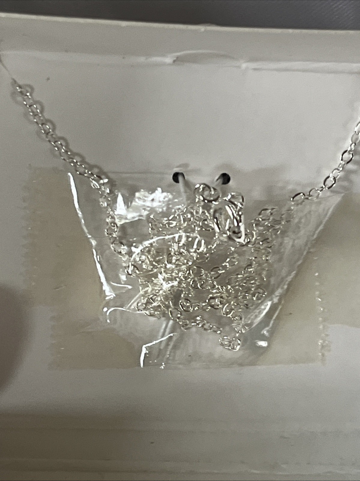 Shine Fine Silver Plted Cushion Cut Blue Crystal Necklace Swarovski Elements NIB