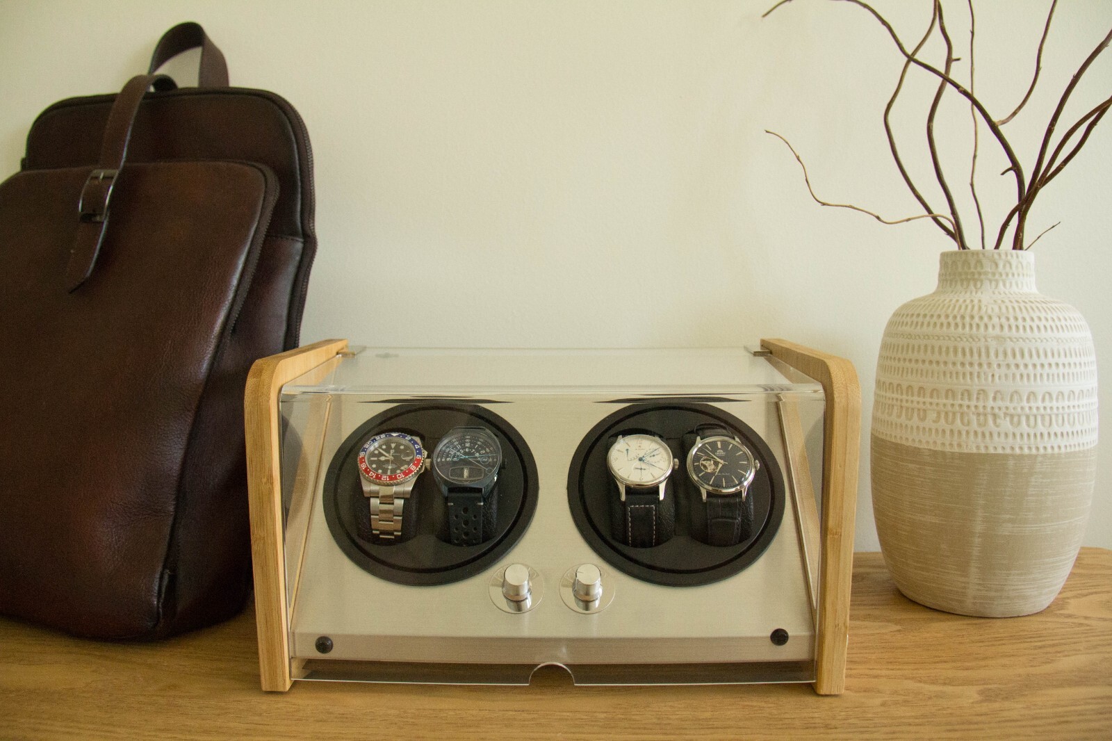 Double Automatic 4 Watch Winder rotating display box Tourbillon Winders NEW!