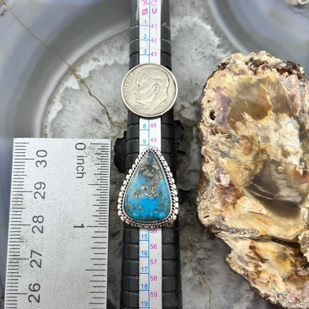 Sterling Southwestern Style Teardrop Shattuckite Decorated Ring Sz 6.5 For Women