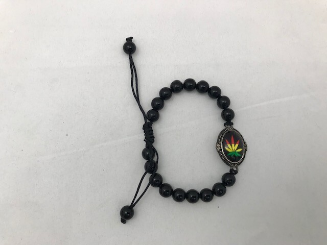Celebrity Favorite Unisex Black beaded pot plant adjustable bracelet