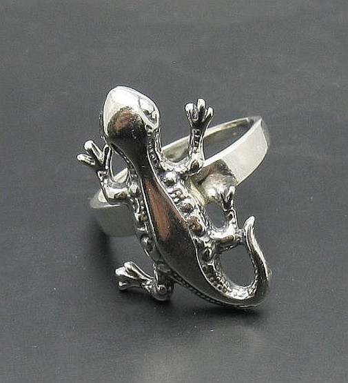 925 Sterling Silver Lizard Gecko Ring Handmade Nickel Free