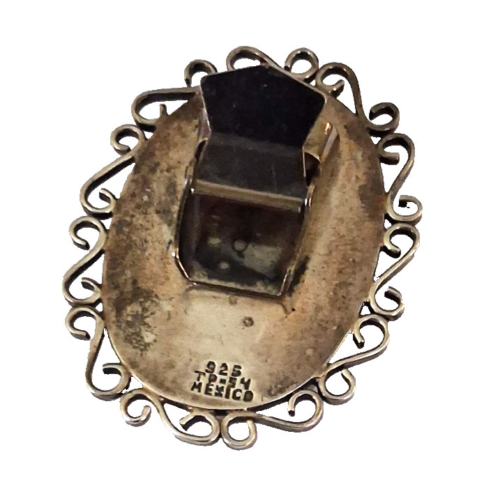 VTG TAXCO Mexico 925 TP-54 Sterling Black Onyx Bolo Tie Slide Pendant 36.6 g