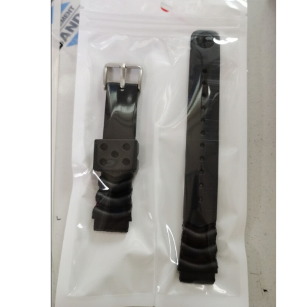 Genuine Seiko Z22 Watch Band Diver SKX171SKX173 18-22mm Black Rubber Curved Vent