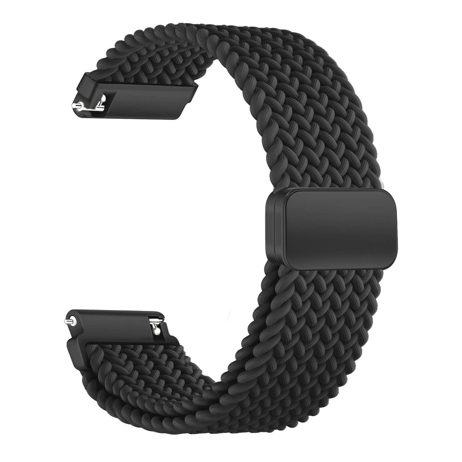 GloryFit Smart Watch Bands, 22mm Braided Elastic Bands 5.85-9.5 inches, Black