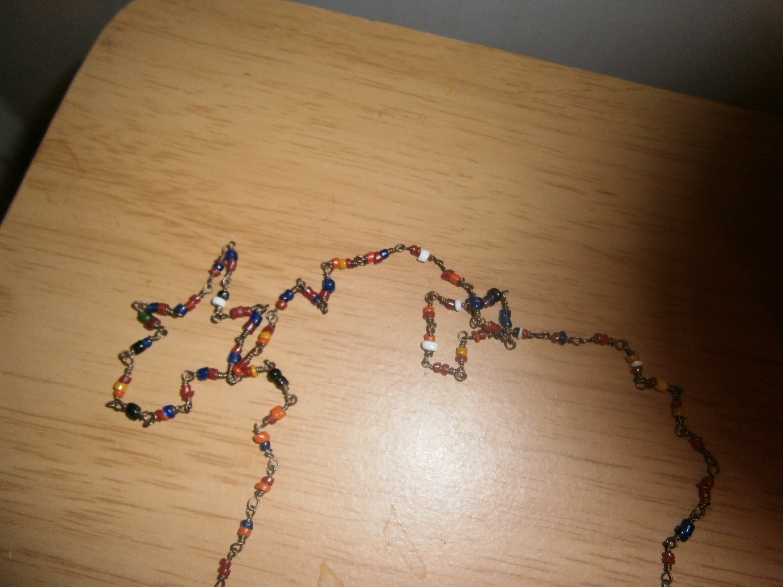 Vintage 1990’s mini 1.5mm beaded vari colour necklace chain. 92cm. (E3f)