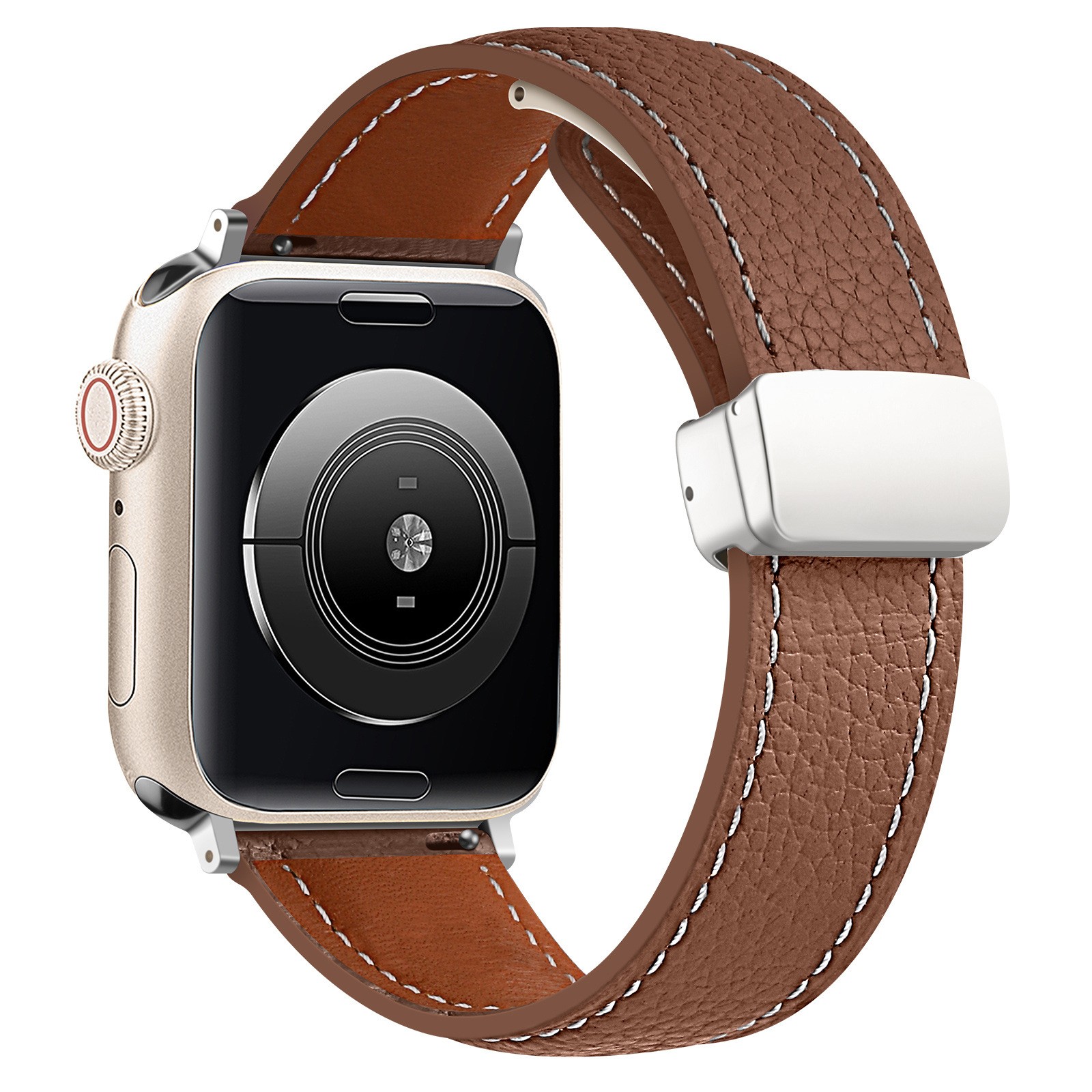 Fits Apple S10 9 8 Watch Strap Folding Clasp Band Leather 38/40/41/42/44/45/49mm
