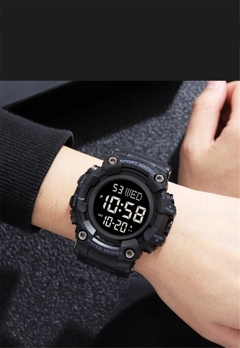 SKMEI Sport Watches Men Outdoor Digital Watch LED Alarm Stopwatch Boy Wristwatch