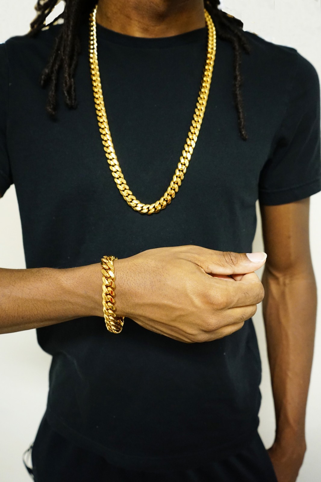 14k 30in 6/8/10/12/14/16/18mm Gold plated Miami cuban link stainless steel