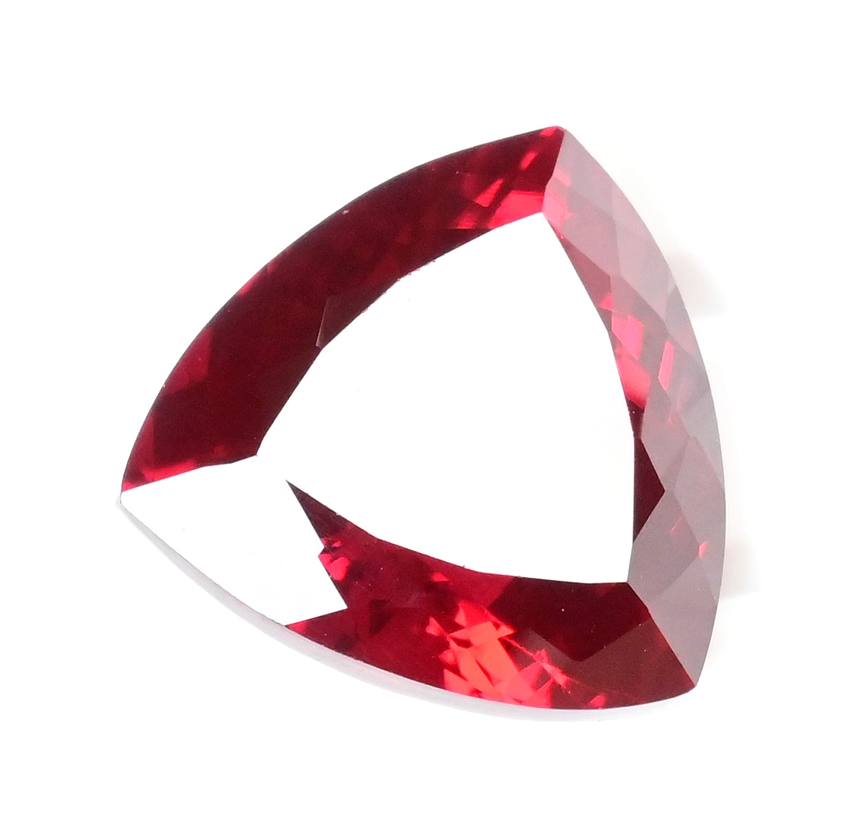 40.55 Ct Natural Mozambique Blood Red Ruby Trillion Certified Flawless Gemstone