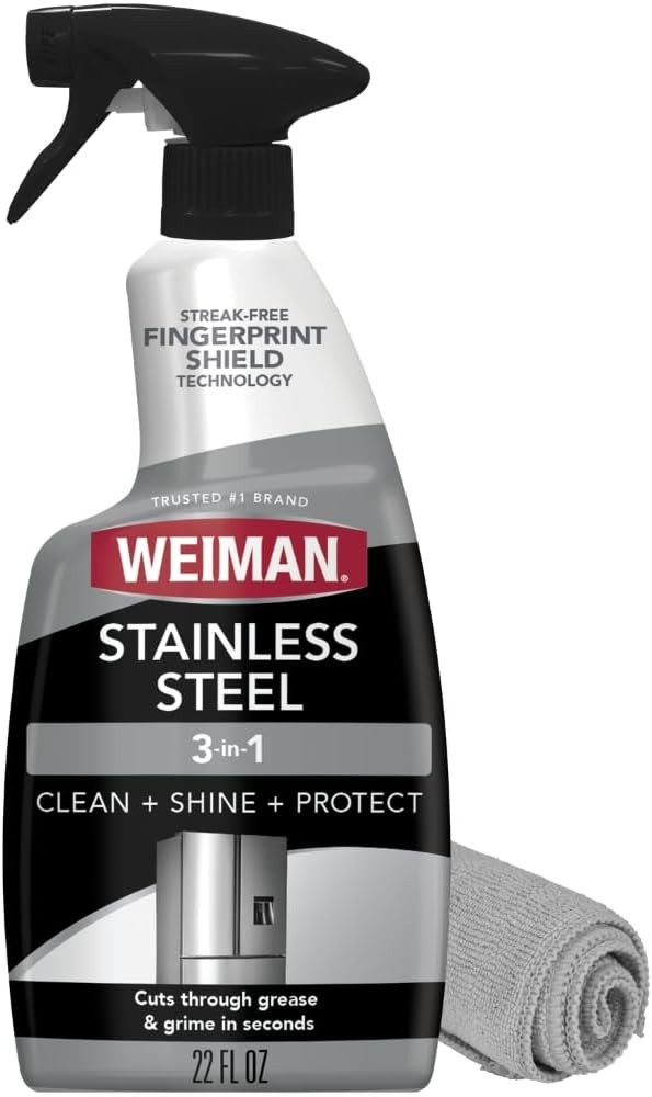Streak-Free Stainless Steel Cleaner, Perfect for Dishwashers and Refrigerators