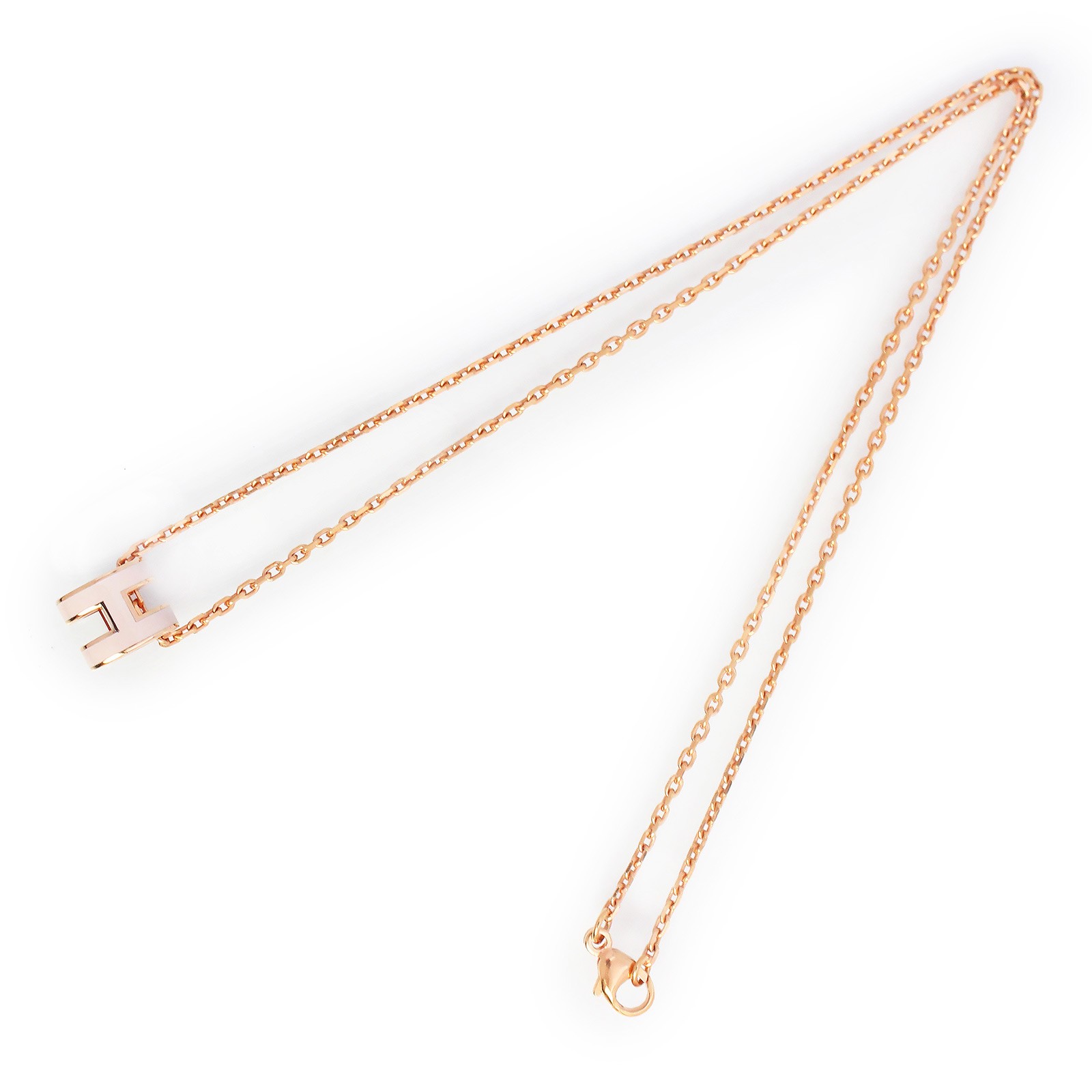 HERMES Pop H Mini Pop H lacquered metal, Poudre (Poodle) Pendant / Necklace